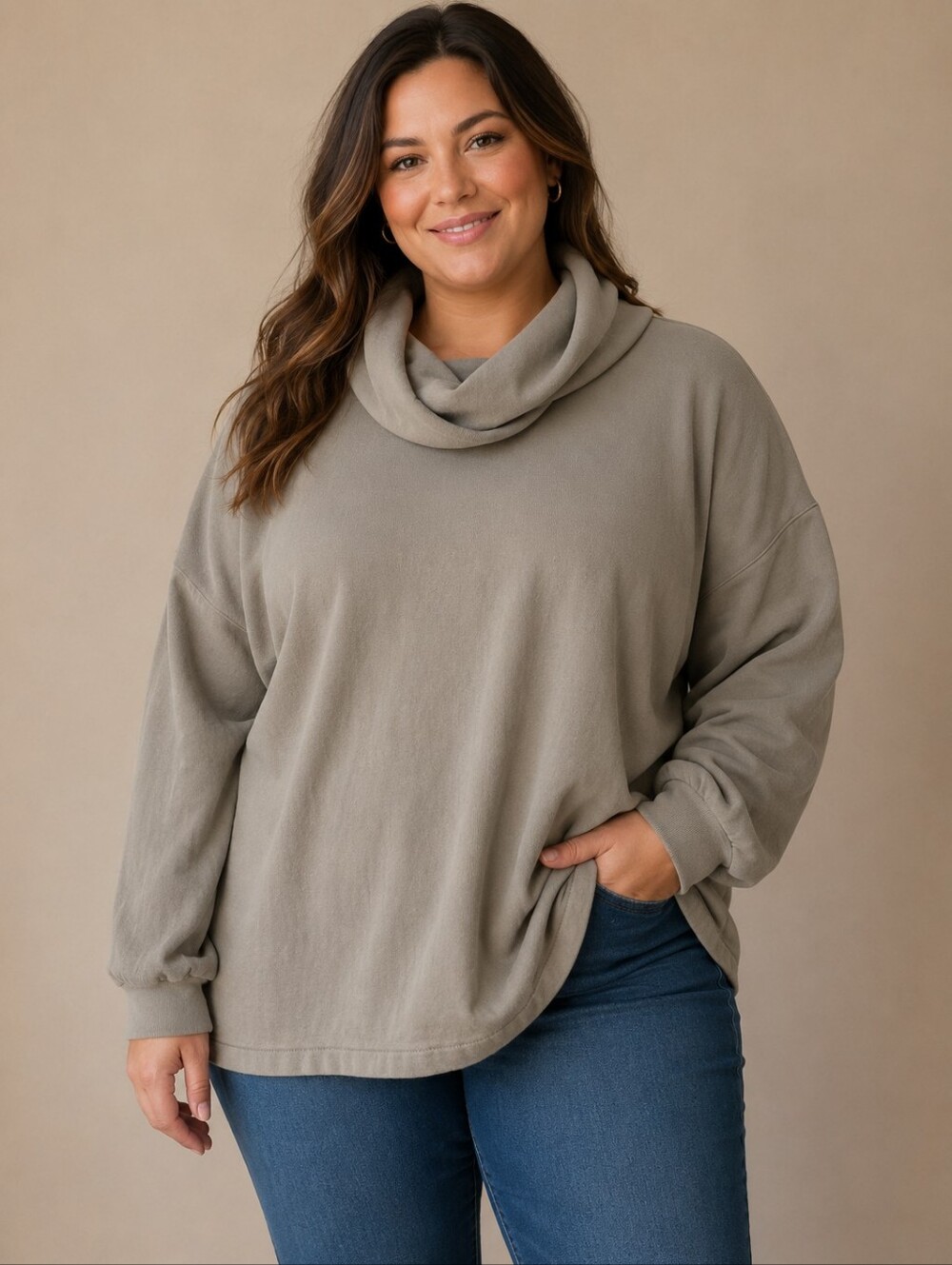 Ava & Viv Cozy Gray Sweatshirt Size 2X